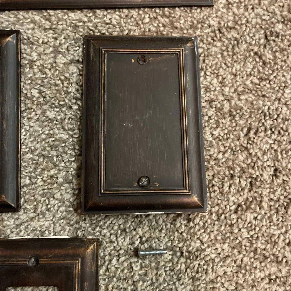 State Star‎ Corp 3 Switch Wall Plate Cover Bronze Copper MCM Triple Switch Block